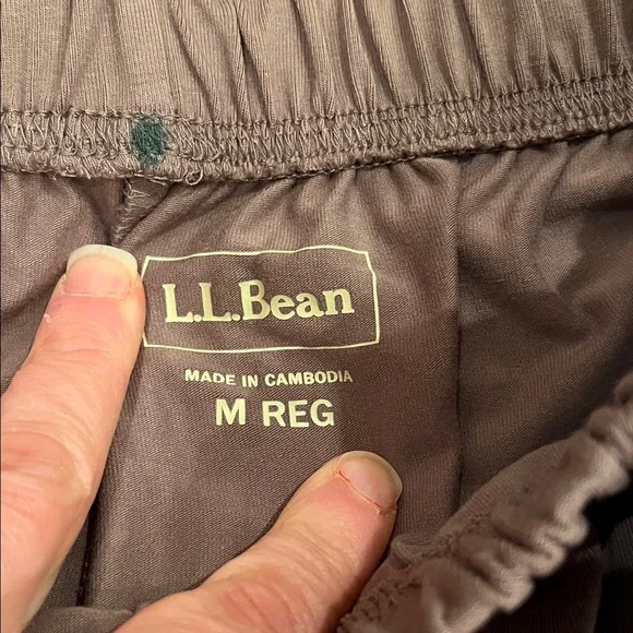 L.L. Bean Brown Elastic Waist Pants color is taupe - Picture 2 of 6